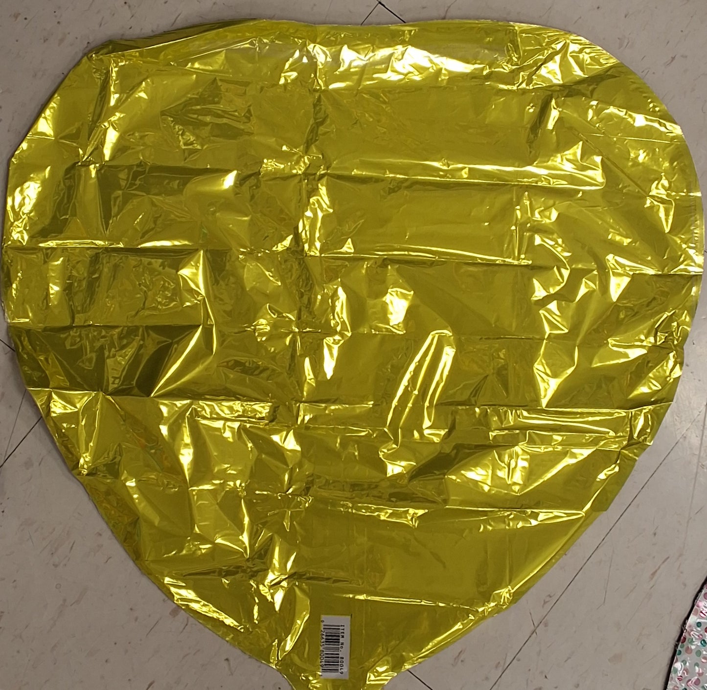 18" Yellow Mylar Heart