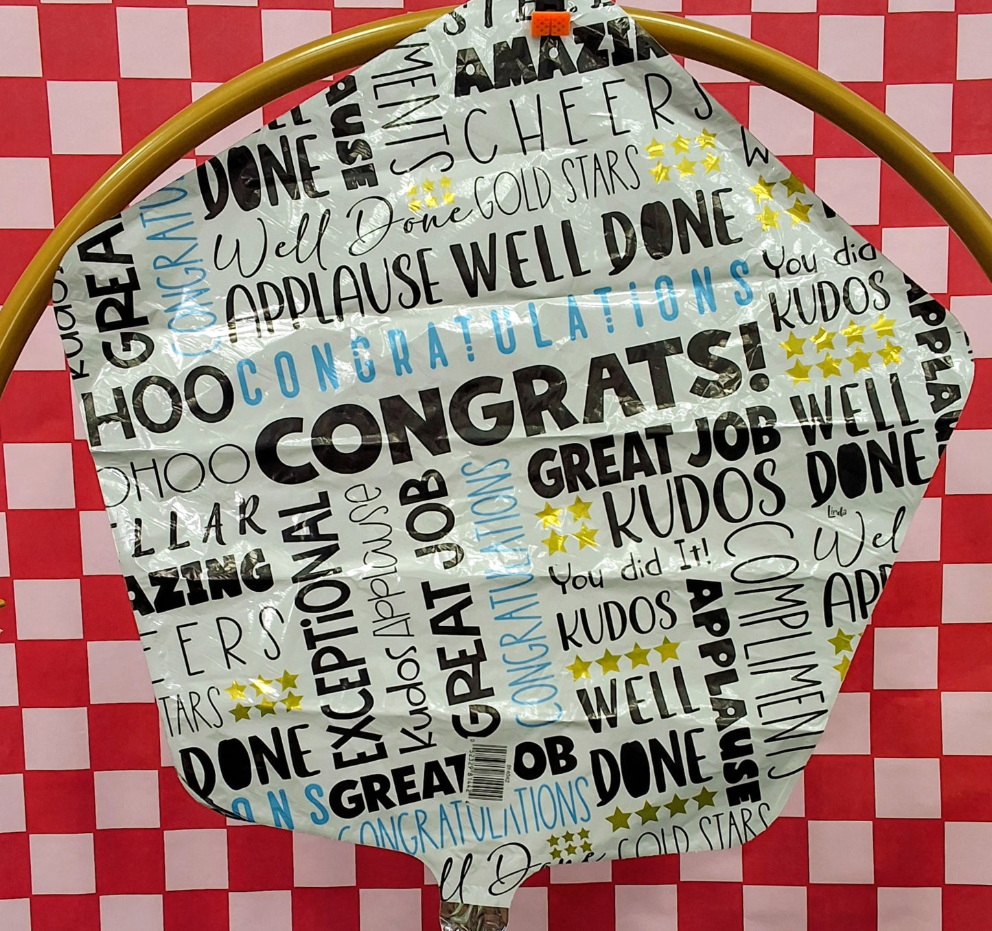 Grad congrats bgb letters, star shaped, mylar balloon