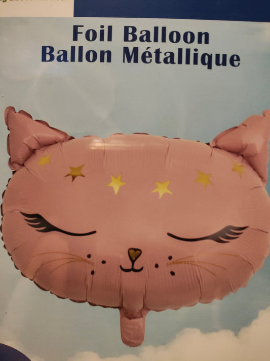 18in Pink Cat Mylar Balloon
