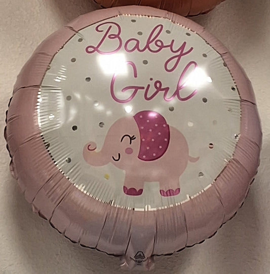 18in Girl Elephant Baby Mylar
