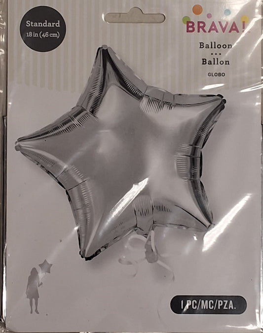 18in Silver Star Mylar Balloon
