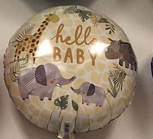 18in Hello Baby Giraffe Mylar