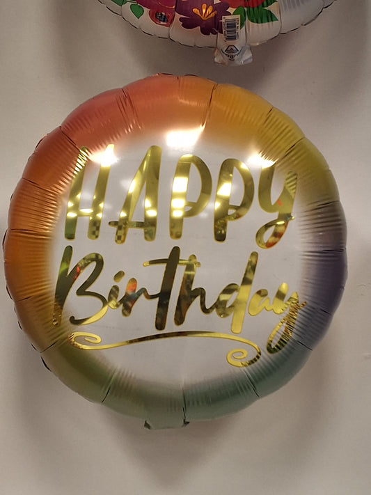 18in Sage, Peach and Gold Mylar Balloon