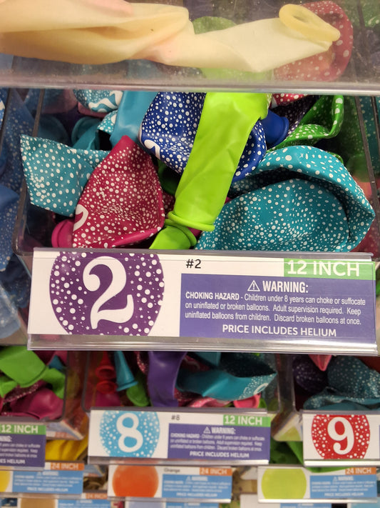 12in Assorted Colored #2 Latex