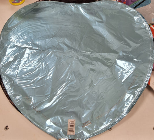 18in Light Blue Heart Mylar Balloon