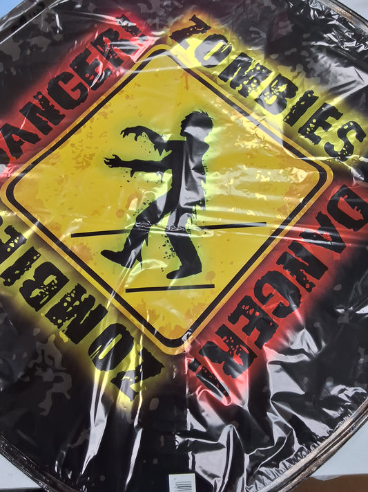 18" Zombie Danger Mylar Balloon