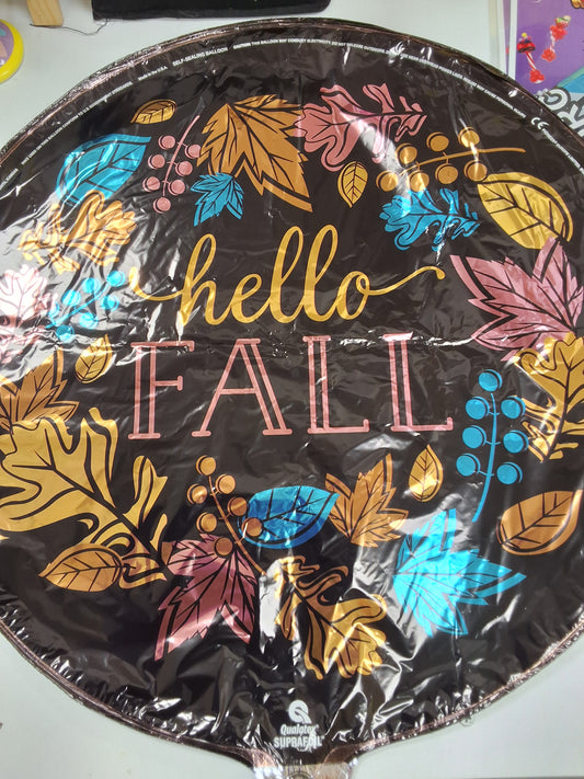 18in Hello Fall Mylar Balloon