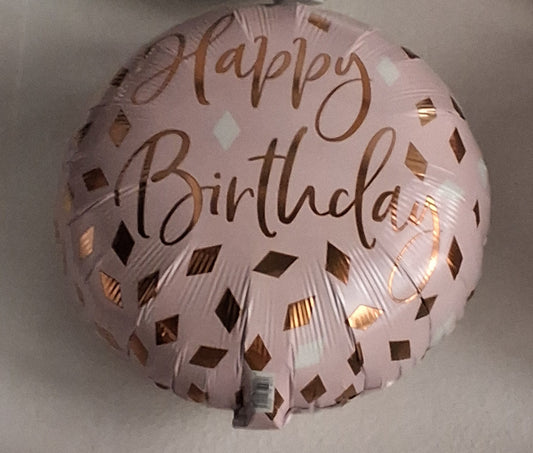 18in Blush Happy Birthday Mylar Balloon