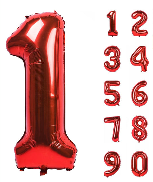 Red 40in #4 Mylar Balloon