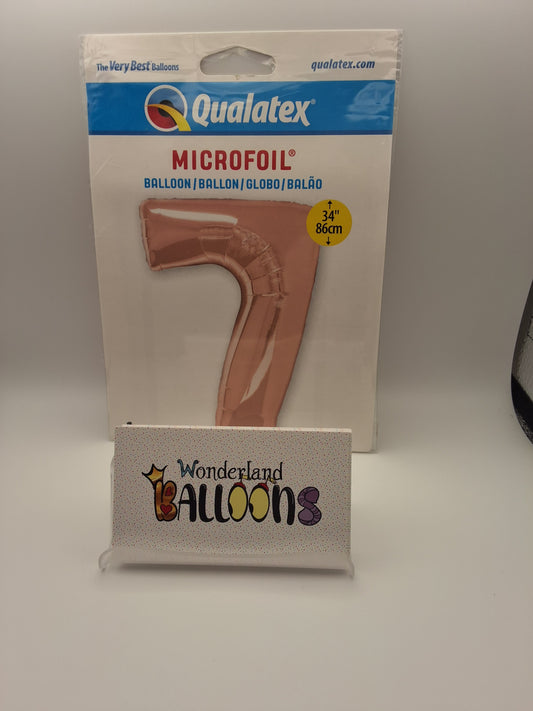 Qualatex 34" Rose Gold #7 Mylar Balloon