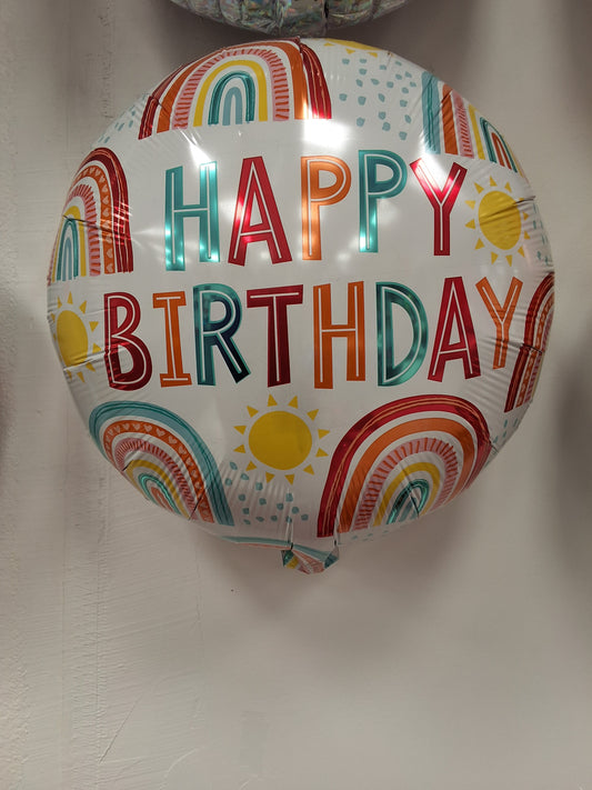 18" Rainbow Happy Birthday Mylar
