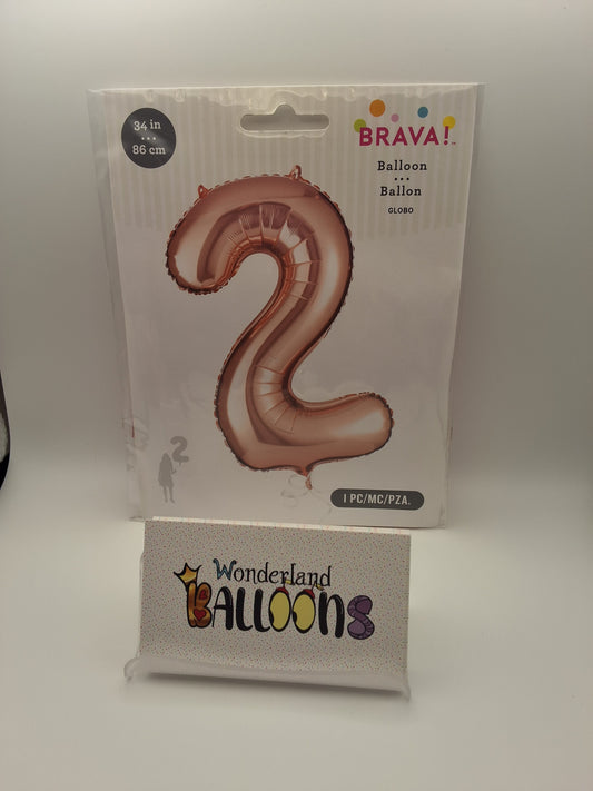 Brava Rose Gold 34in #2 Mylar Balloon