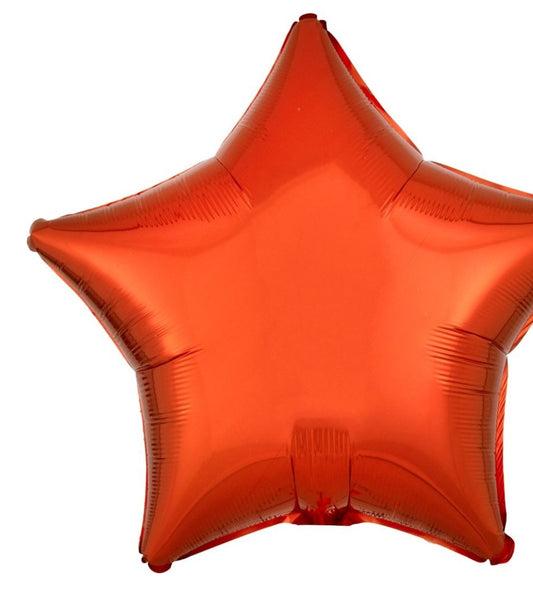 18in Orange Star Mylar Balloon